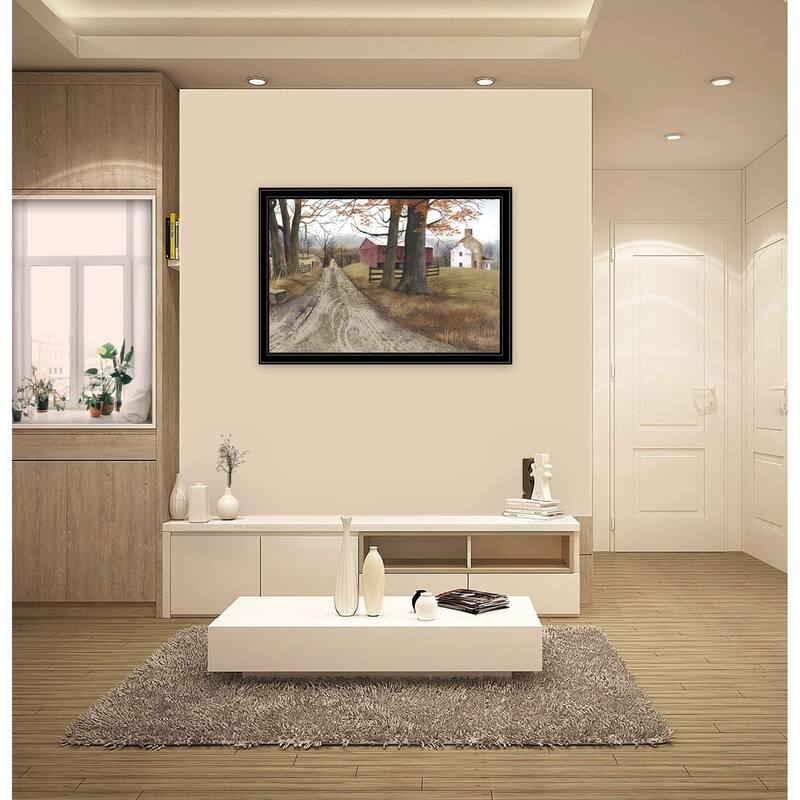 TrendyDecor4U Farmhouse "The Road Home" Framed Print Wall Art by Billy Jacobs Earthtone On